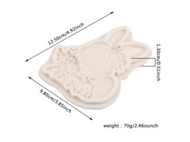 Molde silicona conejo con huevo de pascua 